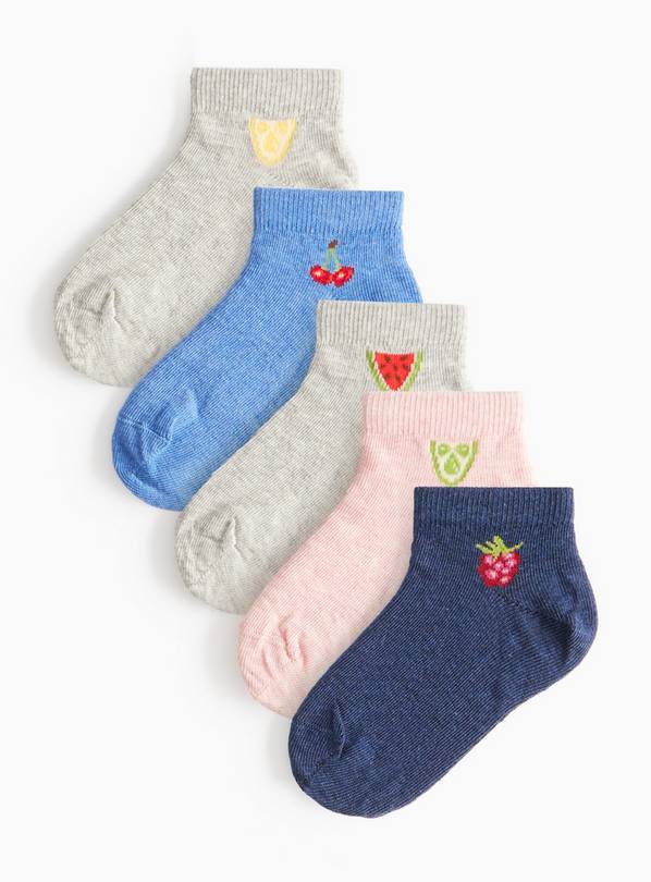 Fruit Print Trainer Socks 5 Pack 12.5-3.5